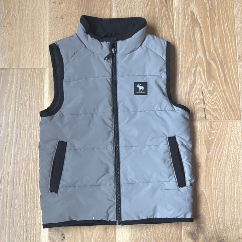 Kids Gray Puffer Vest Abercrombie Kids